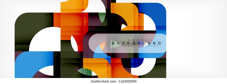 Geometric squares abstract banner. Vector template illustration for business brochure or flyer, presentation and web design layout