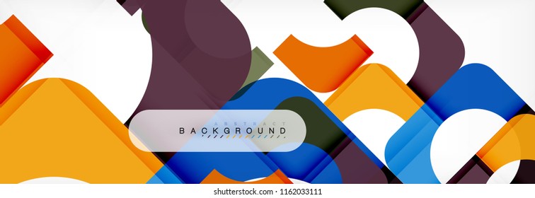 Geometric squares abstract banner. Vector template illustration for business brochure or flyer, presentation and web design layout