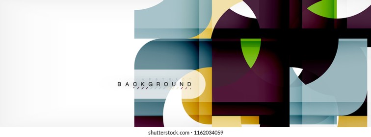 Geometric squares abstract banner. Vector template illustration for business brochure or flyer, presentation and web design layout