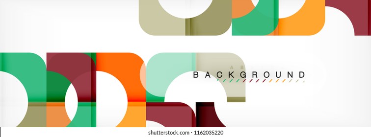 Geometric squares abstract banner. Vector template illustration for business brochure or flyer, presentation and web design layout