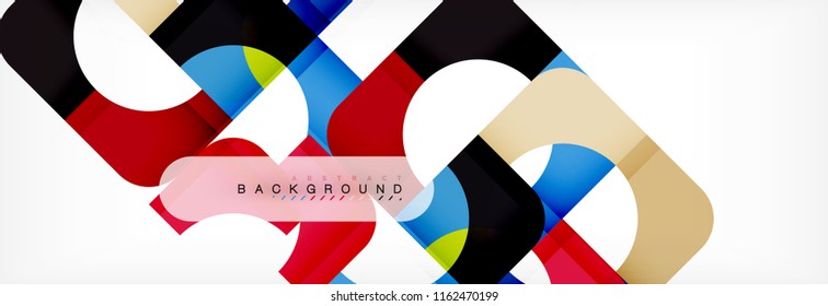 Geometric squares abstract banner. Vector template illustration for business brochure or flyer, presentation and web design layout