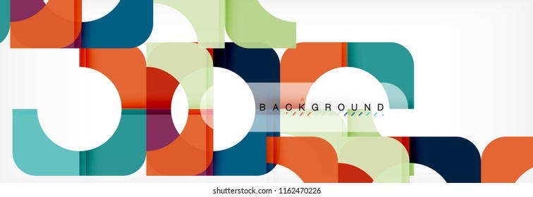 Banner abstracto de cuadrados geométricos. Ilustración de plantilla de vectores para folletos o volantes de negocios, presentación y diseño web