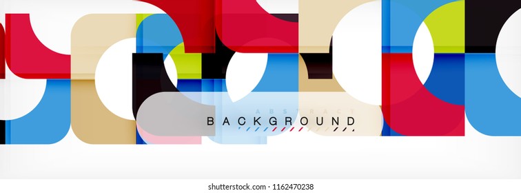 Geometric squares abstract banner. Vector template illustration for business brochure or flyer, presentation and web design layout