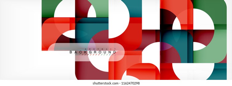 Geometric squares abstract banner. Vector template illustration for business brochure or flyer, presentation and web design layout