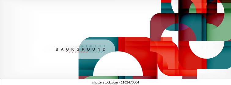 Geometric squares abstract banner. Vector template illustration for business brochure or flyer, presentation and web design layout