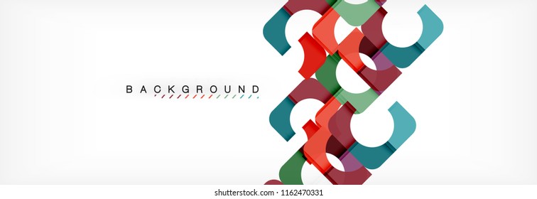 Geometric squares abstract banner. Vector template illustration for business brochure or flyer, presentation and web design layout