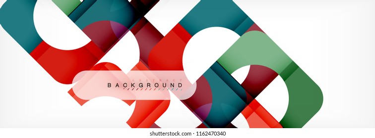 Banner abstracto de cuadrados geométricos. Ilustración de plantilla de vectores para folletos o volantes de negocios, presentación y diseño web