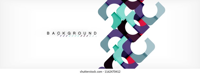Abstrakter Banner mit geometrischen Quadraten. Vektorgrafik-Vorlagenstudien für Geschäftsbroschüren oder Flyer, Präsentationen und Webdesign-Layout