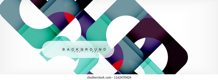 Banner abstracto de cuadrados geométricos. Ilustración de plantilla de vectores para folletos o volantes de negocios, presentación y diseño web