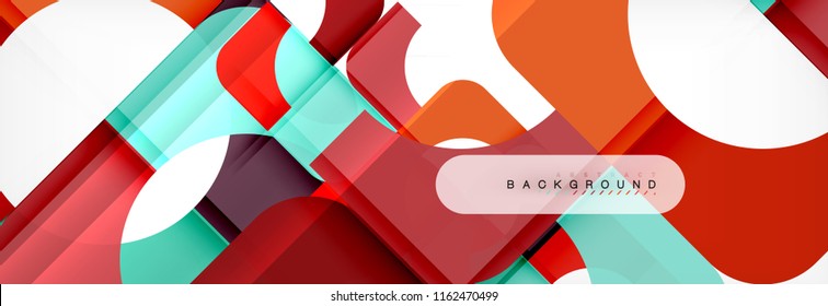 Banner abstracto de cuadrados geométricos. Ilustración de plantilla de vectores para folletos o volantes de negocios, presentación y diseño web