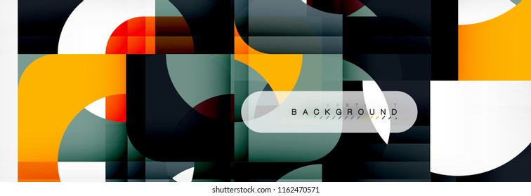 Geometric squares abstract banner. Vector template illustration for business brochure or flyer, presentation and web design layout