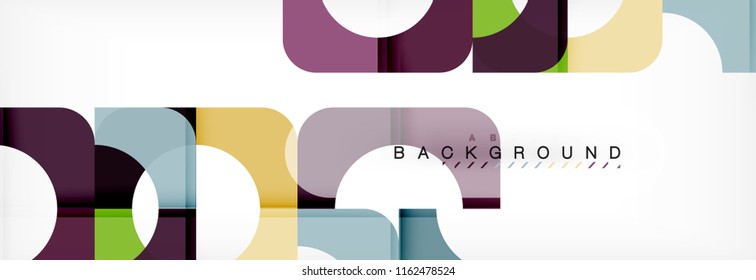 Abstrakter Banner mit geometrischen Quadraten. Vektorgrafik-Vorlagenstudien für Geschäftsbroschüren oder Flyer, Präsentationen und Webdesign-Layout
