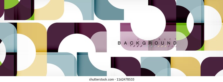 Geometric squares abstract banner. Vector template illustration for business brochure or flyer, presentation and web design layout