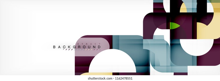 Geometric squares abstract banner. Vector template illustration for business brochure or flyer, presentation and web design layout
