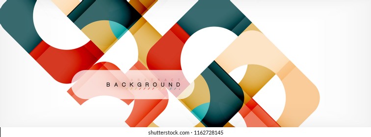 Geometric squares abstract banner. Vector template illustration for business brochure or flyer, presentation and web design layout