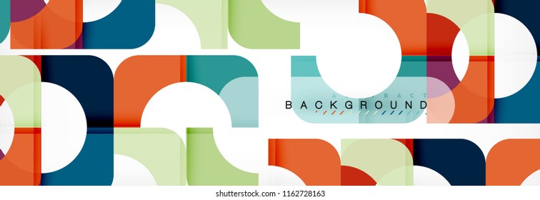 Geometric squares abstract banner. Vector template illustration for business brochure or flyer, presentation and web design layout