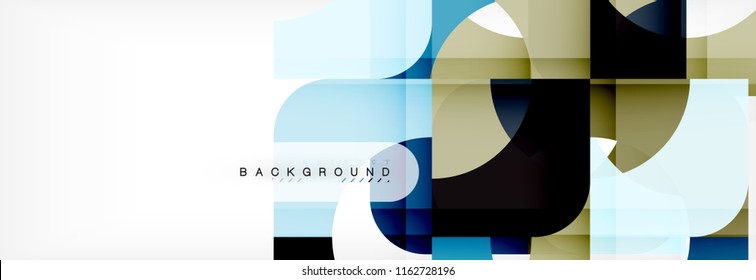 Geometric squares abstract banner. Vector template illustration for business brochure or flyer, presentation and web design layout