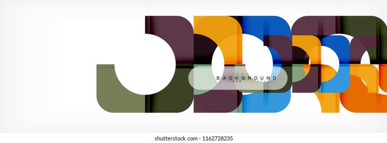 Banner abstracto de cuadrados geométricos. Ilustración de plantilla de vectores para folletos o volantes de negocios, presentación y diseño web