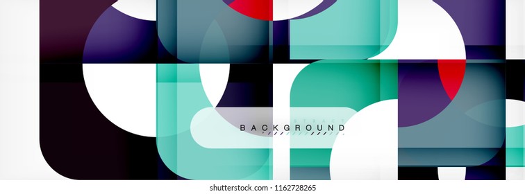 Geometric squares abstract banner. Vector template illustration for business brochure or flyer, presentation and web design layout