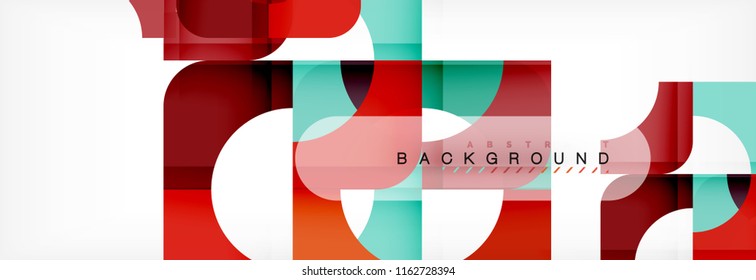 Geometric squares abstract banner. Vector template illustration for business brochure or flyer, presentation and web design layout