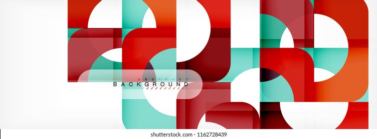 Geometric squares abstract banner. Vector template illustration for business brochure or flyer, presentation and web design layout