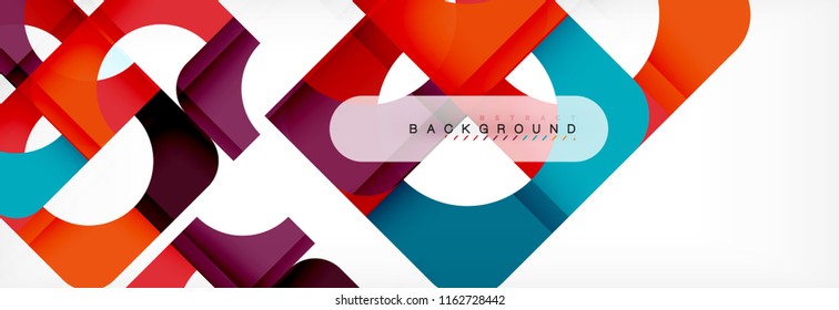 Geometric squares abstract banner. Vector template illustration for business brochure or flyer, presentation and web design layout