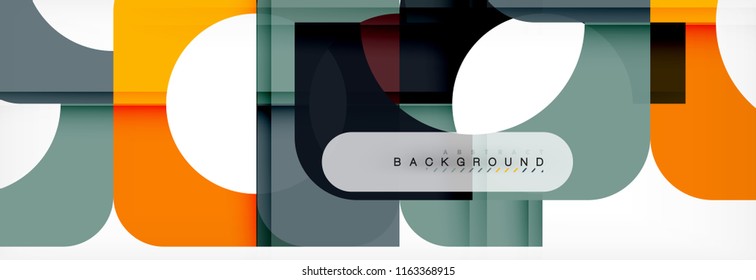 Abstrakter Banner mit geometrischen Quadraten. Vektorgrafik-Vorlagenstudien für Geschäftsbroschüren oder Flyer, Präsentationen und Webdesign-Layout