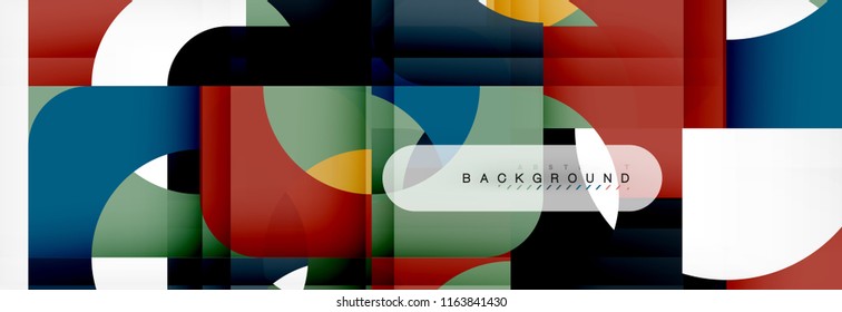 Geometric squares abstract banner. Vector template illustration for business brochure or flyer, presentation and web design layout