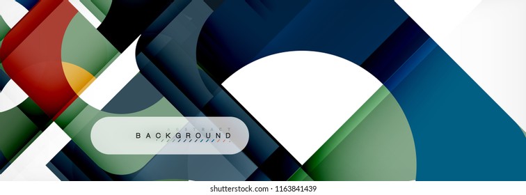 Banner abstracto de cuadrados geométricos. Ilustración de plantilla de vectores para folletos o volantes de negocios, presentación y diseño web