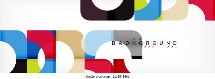 Geometric squares abstract banner. Vector template illustration for business brochure or flyer, presentation and web design layout
