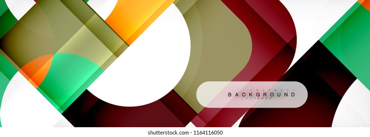Geometric squares abstract banner. Vector template illustration for business brochure or flyer, presentation and web design layout