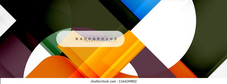 Geometric squares abstract banner. Vector template illustration for business brochure or flyer, presentation and web design layout