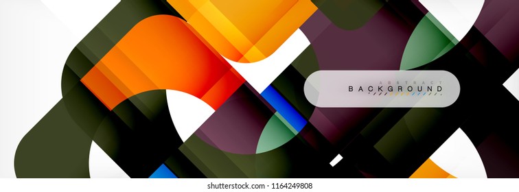 Banner abstracto de cuadrados geométricos. Ilustración de plantilla de vectores para folletos o volantes de negocios, presentación y diseño web