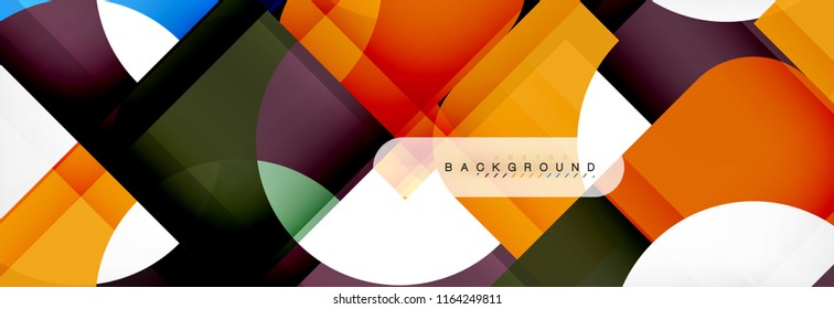 Banner abstracto de cuadrados geométricos. Ilustración de plantilla de vectores para folletos o volantes de negocios, presentación y diseño web