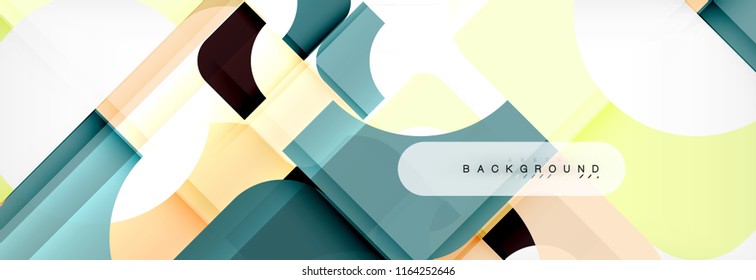 Geometric squares abstract banner. Vector template illustration for business brochure or flyer, presentation and web design layout