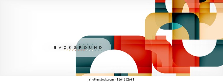 Geometric squares abstract banner. Vector template illustration for business brochure or flyer, presentation and web design layout