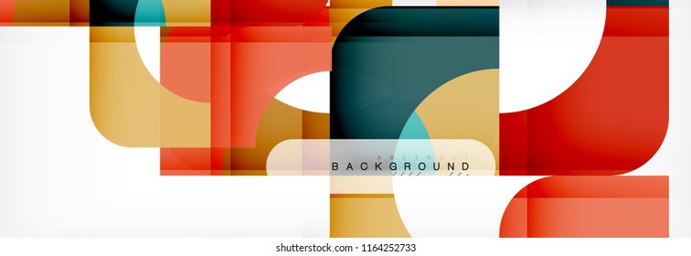 Geometric squares abstract banner. Vector template illustration for business brochure or flyer, presentation and web design layout