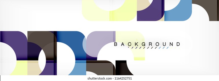 Abstrakter Banner mit geometrischen Quadraten. Vektorgrafik-Vorlagenstudien für Geschäftsbroschüren oder Flyer, Präsentationen und Webdesign-Layout