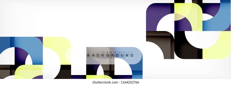 Geometric squares abstract banner. Vector template illustration for business brochure or flyer, presentation and web design layout
