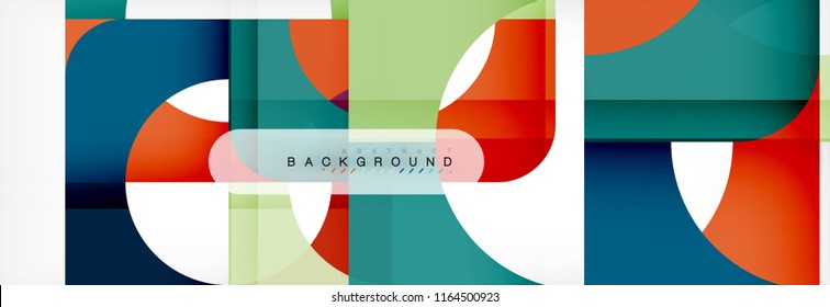 Banner abstracto de cuadrados geométricos. Ilustración de plantilla de vectores para folletos o volantes de negocios, presentación y diseño web