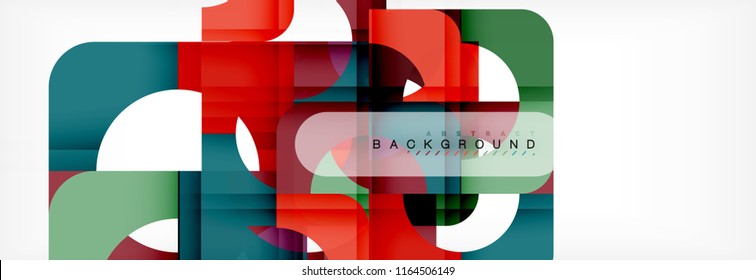 Abstrakter Banner mit geometrischen Quadraten. Vektorgrafik-Vorlagenstudien für Geschäftsbroschüren oder Flyer, Präsentationen und Webdesign-Layout
