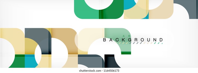 Abstrakter Banner mit geometrischen Quadraten. Vektorgrafik-Vorlagenstudien für Geschäftsbroschüren oder Flyer, Präsentationen und Webdesign-Layout