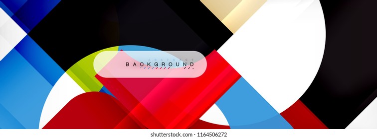 Geometric squares abstract banner. Vector template illustration for business brochure or flyer, presentation and web design layout