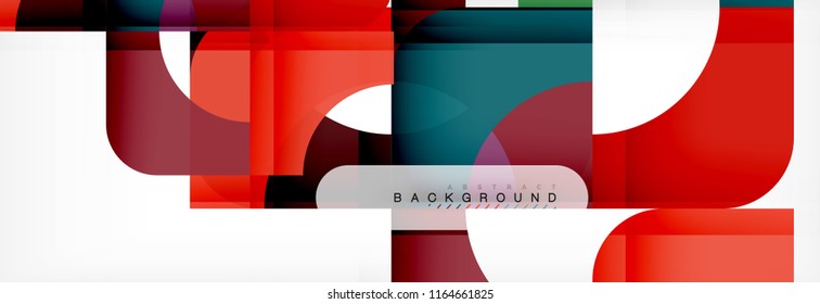 Banner abstracto de cuadrados geométricos. Ilustración de plantilla de vectores para folletos o volantes de negocios, presentación y diseño web