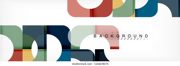 Geometric squares abstract banner. Vector template illustration for business brochure or flyer, presentation and web design layout