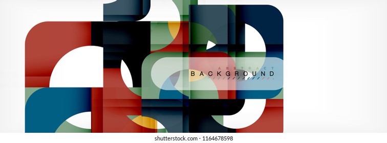 Geometric squares abstract banner. Vector template illustration for business brochure or flyer, presentation and web design layout