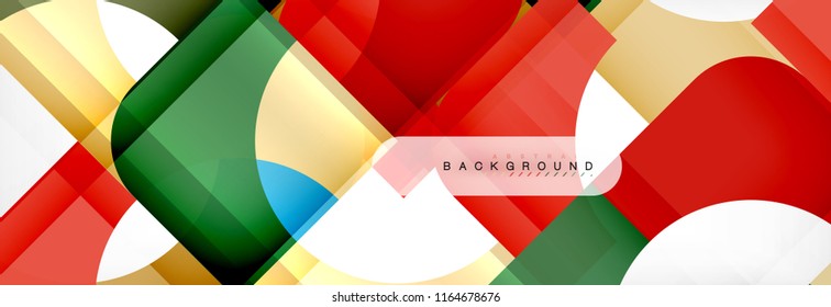 Geometric squares abstract banner. Vector template illustration for business brochure or flyer, presentation and web design layout