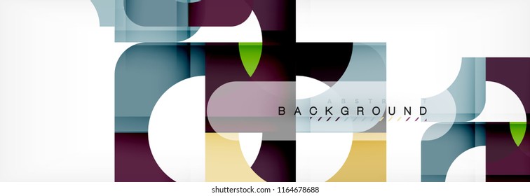 Geometric squares abstract banner. Vector template illustration for business brochure or flyer, presentation and web design layout