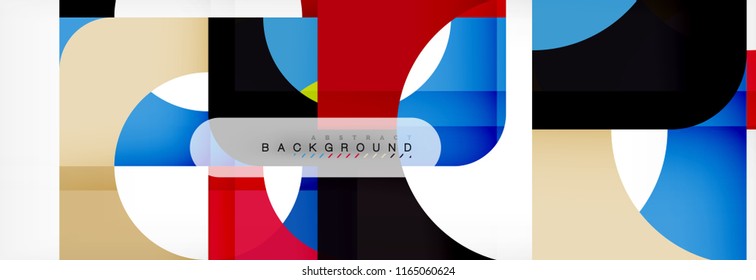 Banner abstracto de cuadrados geométricos. Ilustración de plantilla de vectores para folletos o volantes de negocios, presentación y diseño web