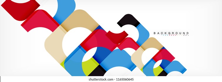 Geometric squares abstract banner. Vector template illustration for business brochure or flyer, presentation and web design layout